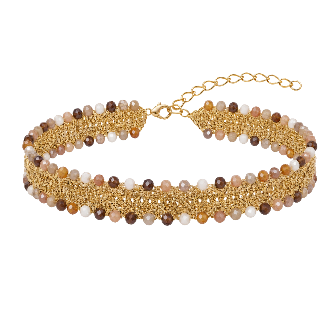 Collar Doble Borlas Tierra
