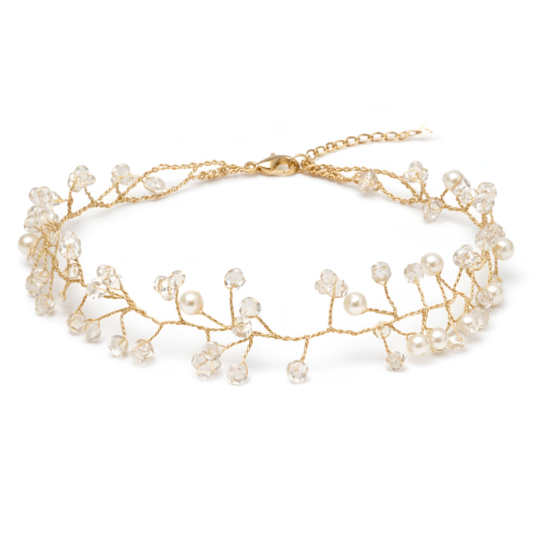 Chocker Rama Flor Perlas