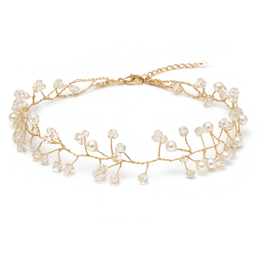 Chocker Rama Flor Perlas