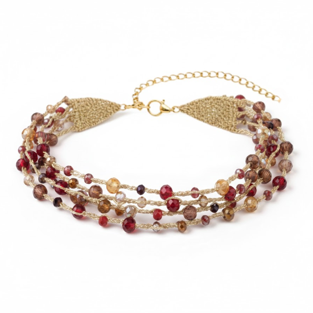 Collar Borlas Burdeos *preorder