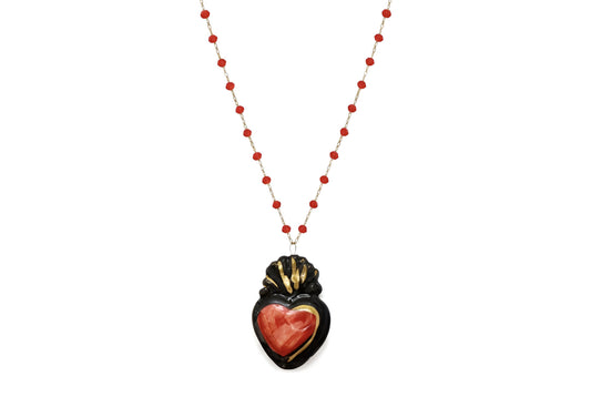 Red and Black Heart Necklace