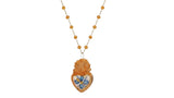 Orange and Blue Heart Necklace