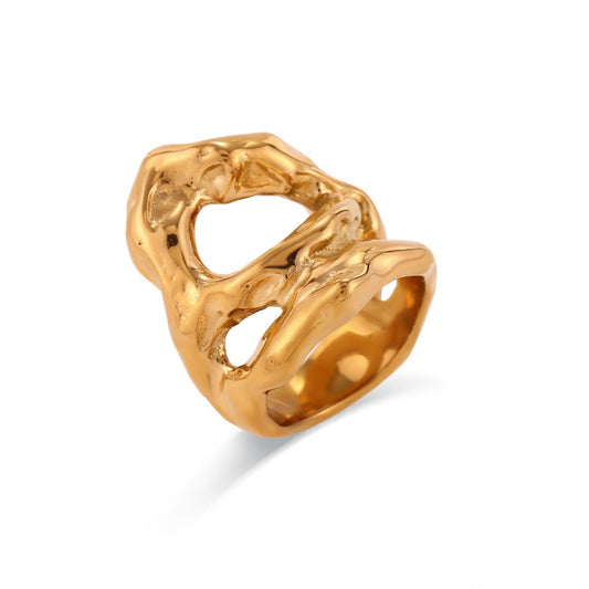 Anillo Rugoso Oro