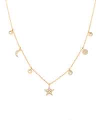 Necklace 7 Charms Zirconia Gold