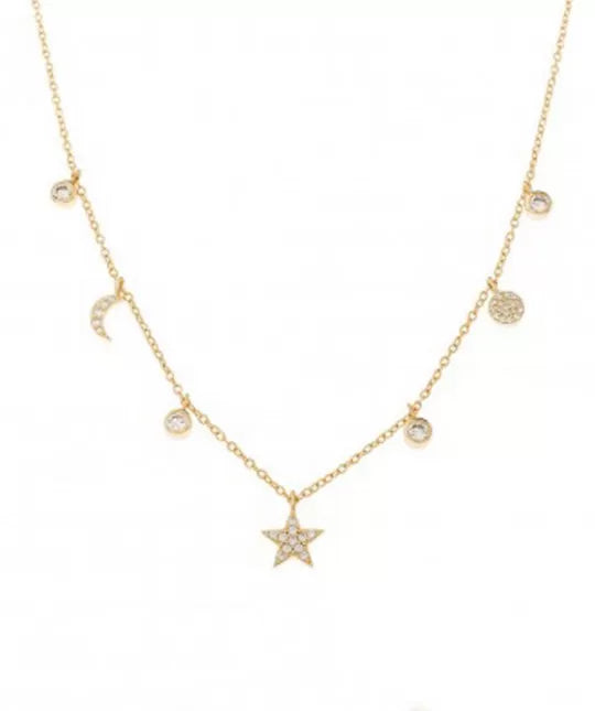 Collar 7 Charms Circonita Oro