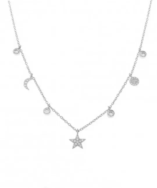 Collar 7 Charms Circonita Plata
