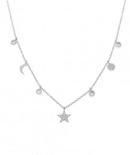 Collar 7 Charms Circonita Plata