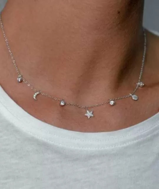 Collar 7 Charms Circonita Plata