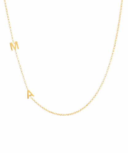 Collar Doble Inicial Baño Oro