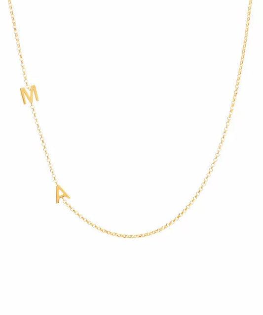 Double Initial Necklace 9k Gold