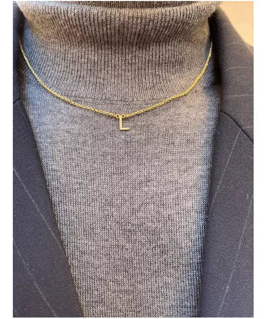 Collar Inicial Oro 18k Circonitas
