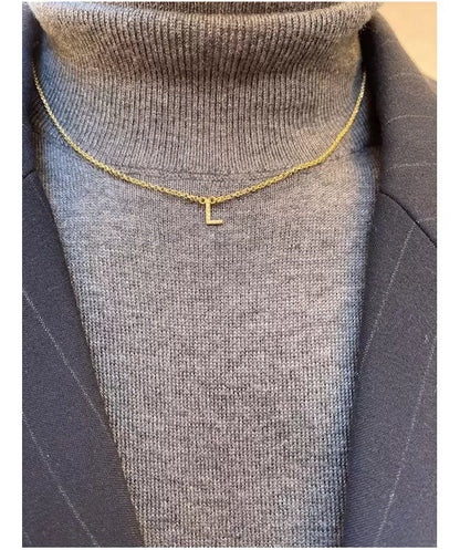 Collar Inicial Oro 18k Circonitas