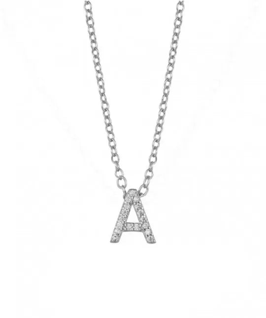Collar Inicial Plata Circonitas
