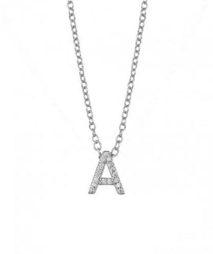 Collar Inicial Plata Circonitas