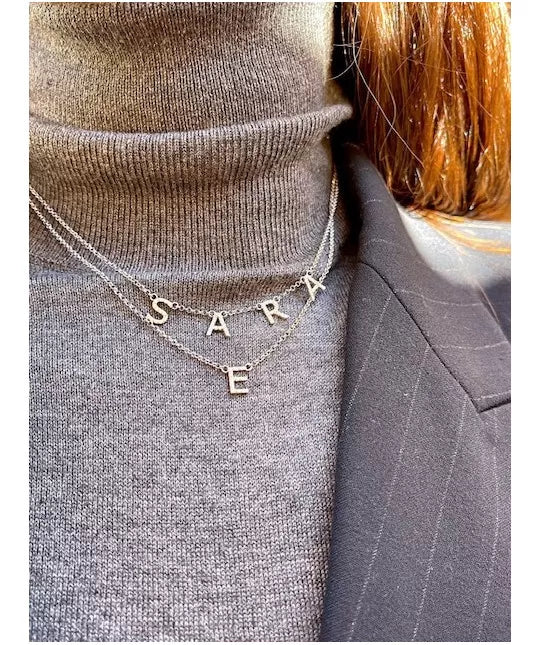 Collar Inicial Plata Circonitas