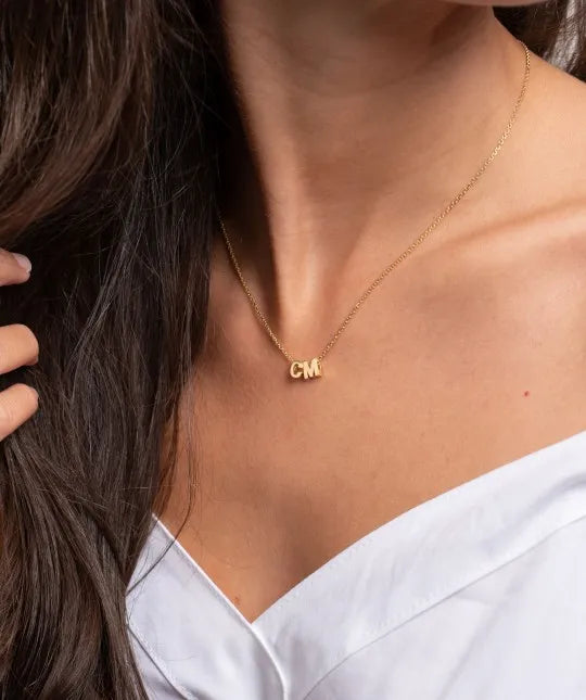 Collar Iniciales Oro 9k