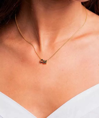 Collar Iniciales Oro 9k