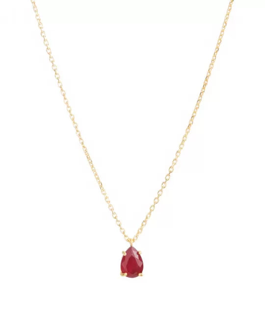 Garnet Teardrop Necklace