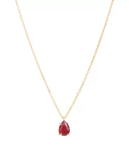 Garnet Teardrop Necklace