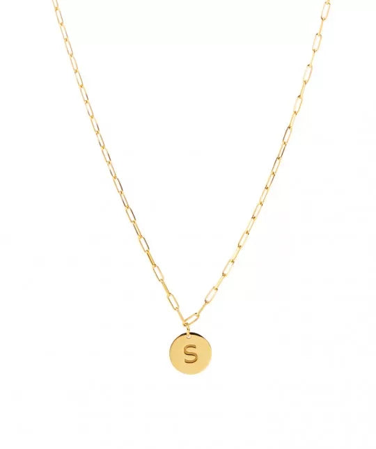1 Initial Gold Medal Necklace