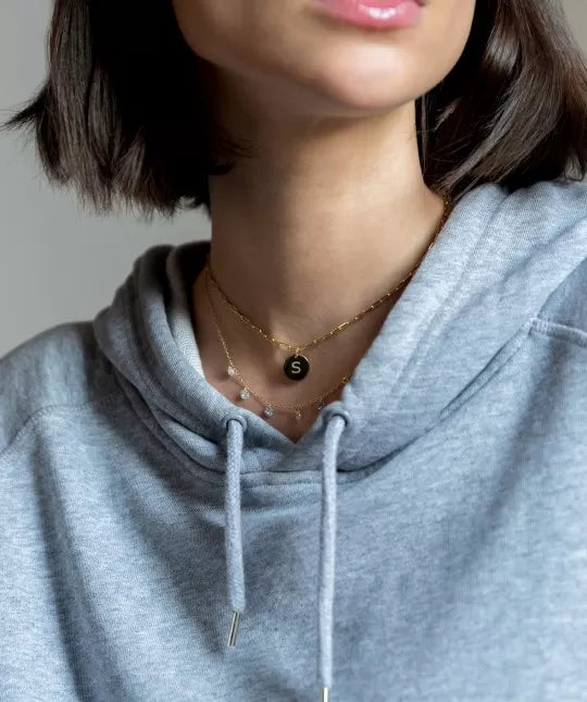 1 Initial Gold Medal Necklace