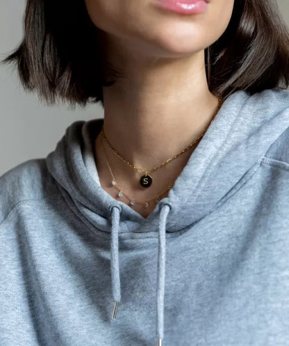 1 Initial Gold Medal Necklace