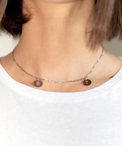 Double Initial Heart Necklace 9k Gold