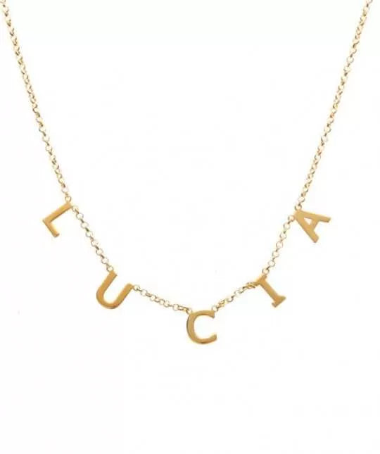 Collar Nombre  Baño Oro