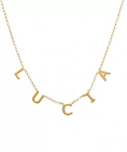 Collar Nombre  Baño Oro