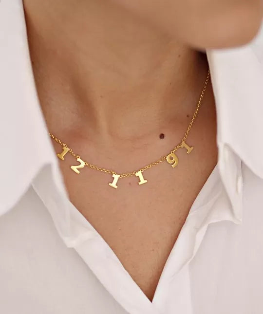 Collar Nombre  Baño Oro