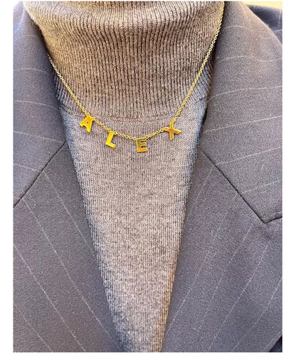 Collar Nombre  Baño Oro