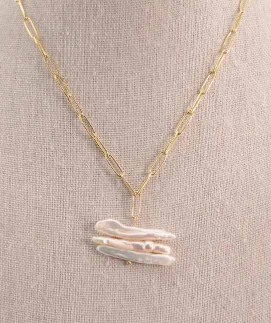 Collar Perlas Planas