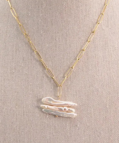 Collar Perlas Planas