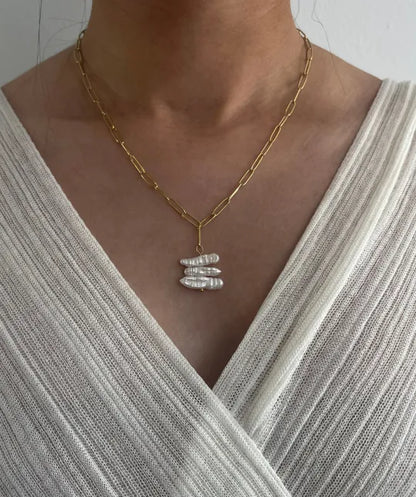Collar Perlas Planas