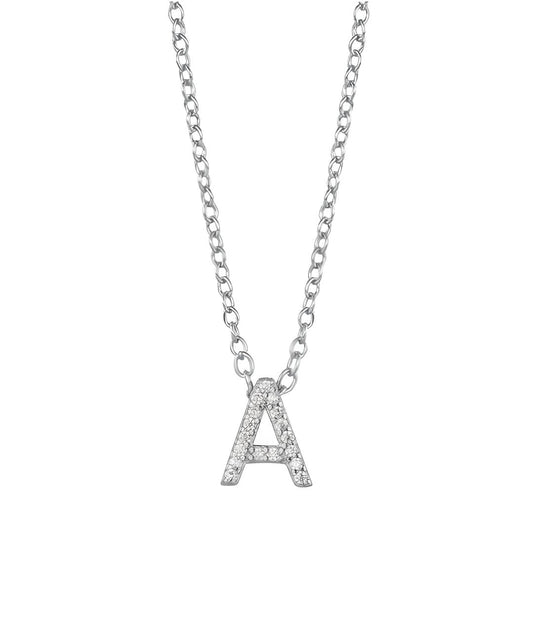 Collar Inicial Plata Circonitas