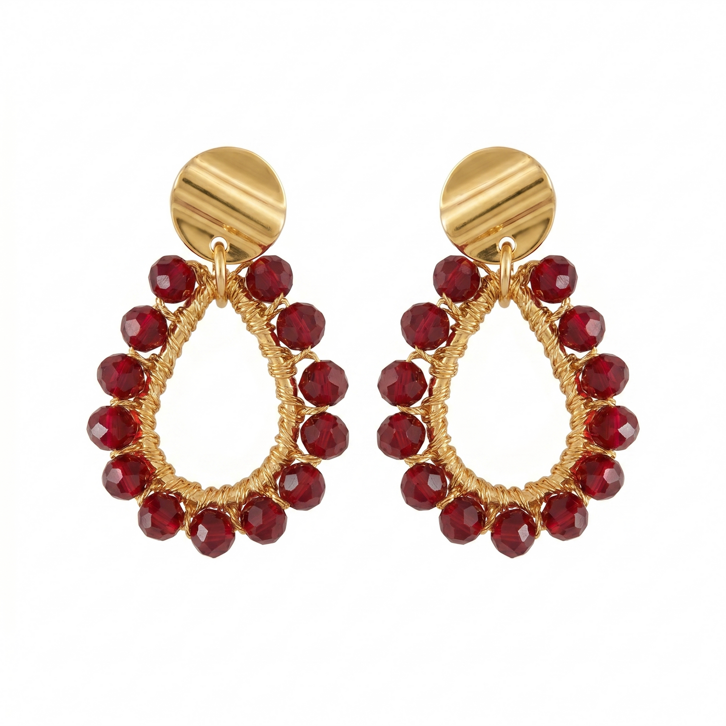 Pendientes Drop Burdeos