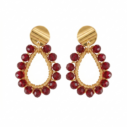 Pendientes Drop Burdeos