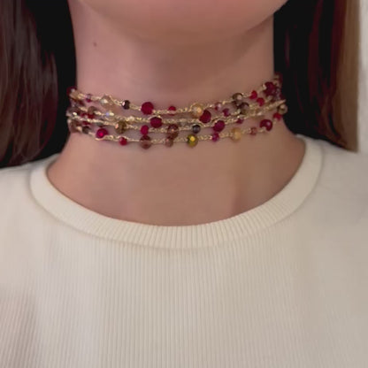 Collar Borlas Burdeos