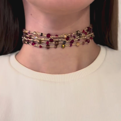 Burgundy Tassel Necklace *preorder