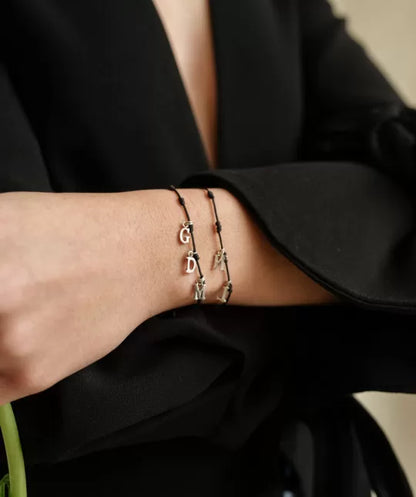 Pulsera 4 Iniciales Plata