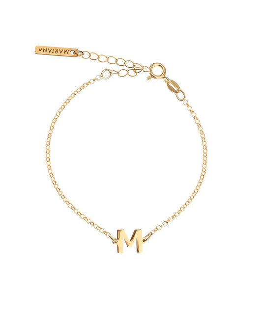 Pulsera Cadena Inicial Baño Oro