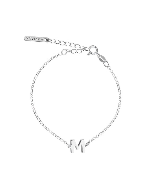 Pulsera Cadena Inicial Plata